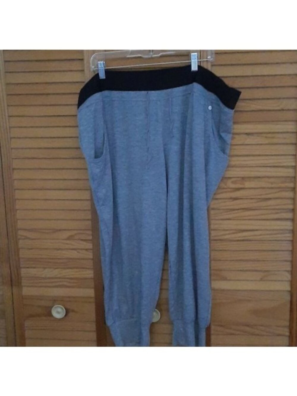 Livi  Active Heather Grey Black Elastic  Waistband Joggers Size 22/24